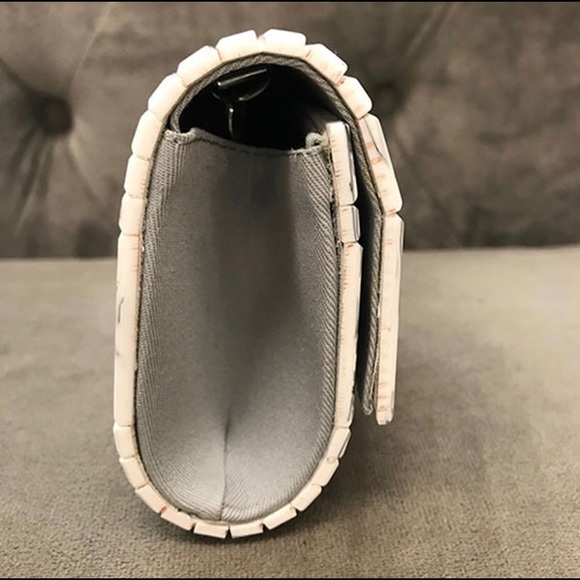 SR Faux Carrara Marble Foldover Hardbody Clutch - Picture 5 of 7